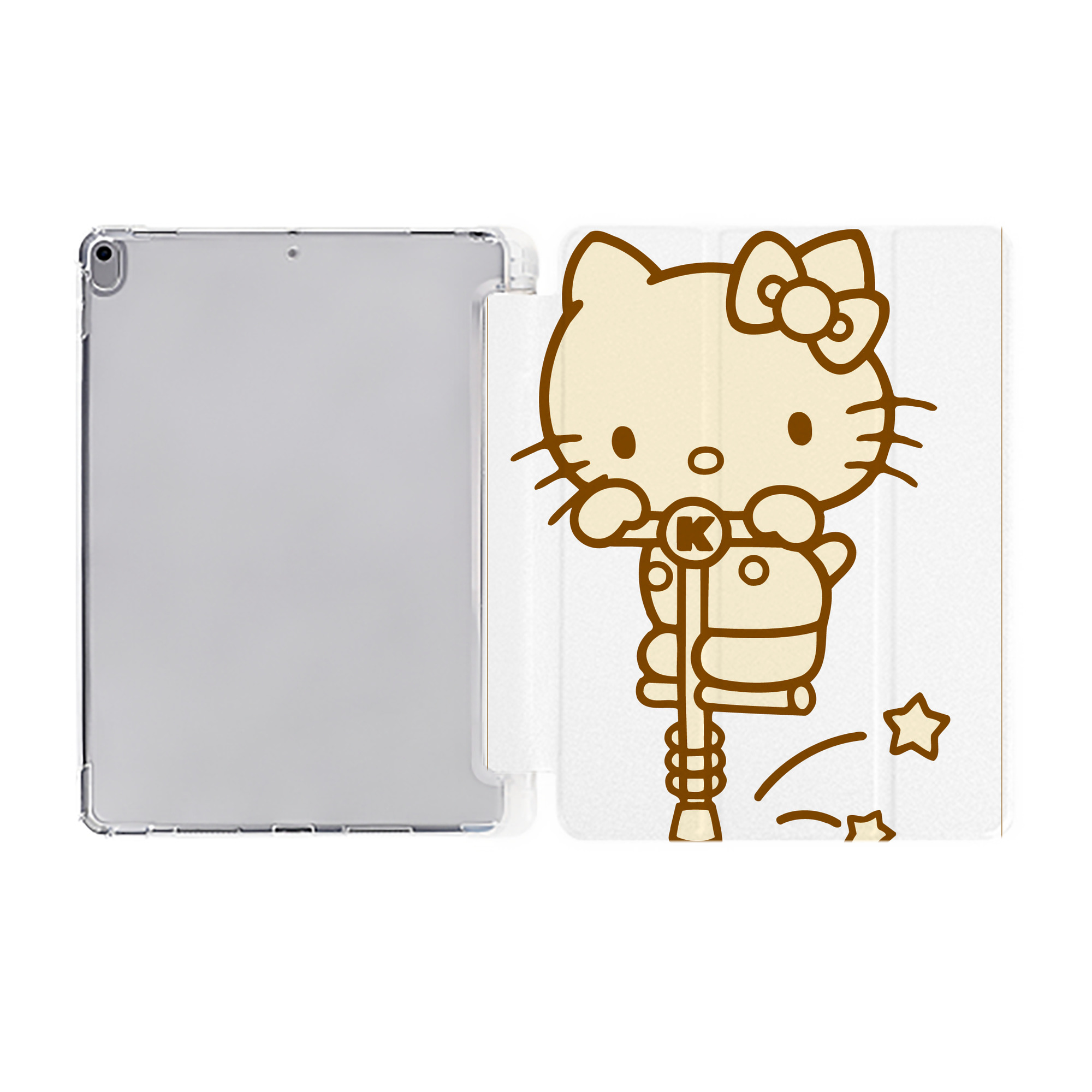 （画像用） Hello Kitty ハローキティ IPad ケース ペン収納付き 三つ折りスタンド PUレザー×シリコン 対応機種9.5/10.5/10.9インチ